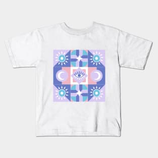 Abstract pastel mosaic pattern Kids T-Shirt